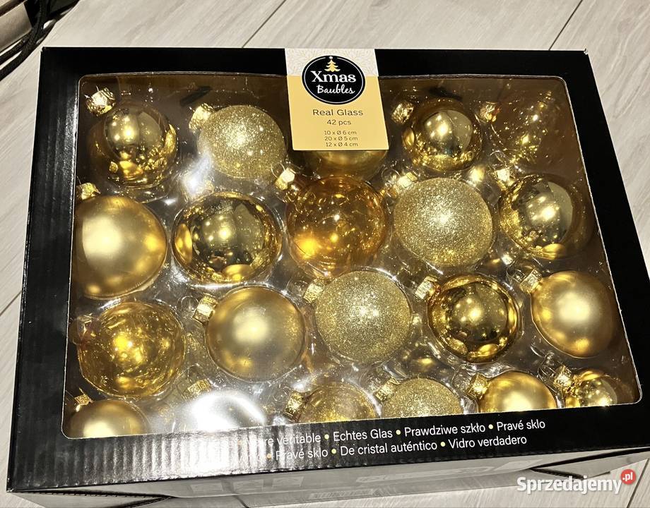 Szklane bombki choinkowe zestaw 42 różne kolory Boże Narodzenie małopolskie Kraków