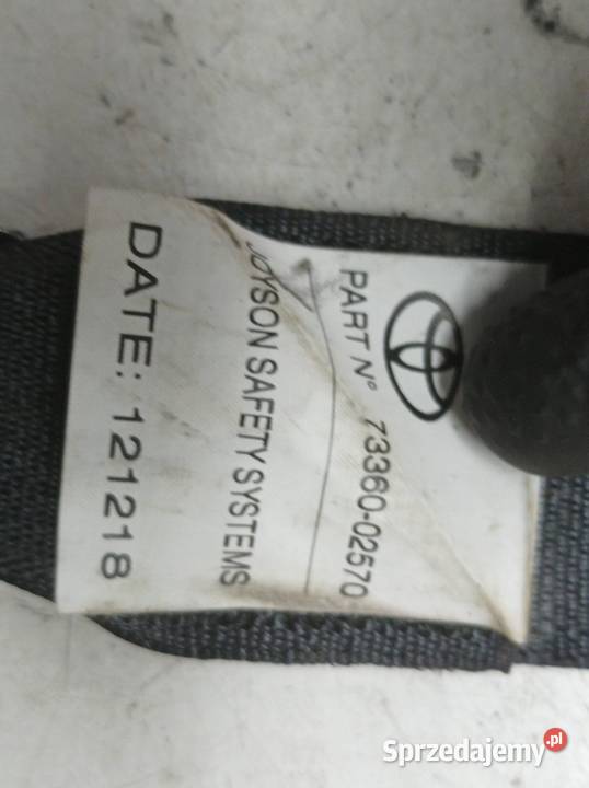 PAS BEZPIECZEŃSTWA PRAWY TYŁ KANAPY E16 E17 E18