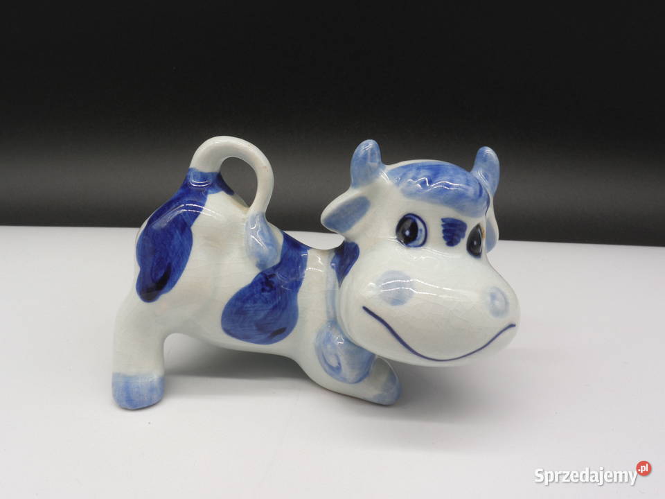 Figurka Krówka Delfts Blauw Ręcznie Malowana Raszków