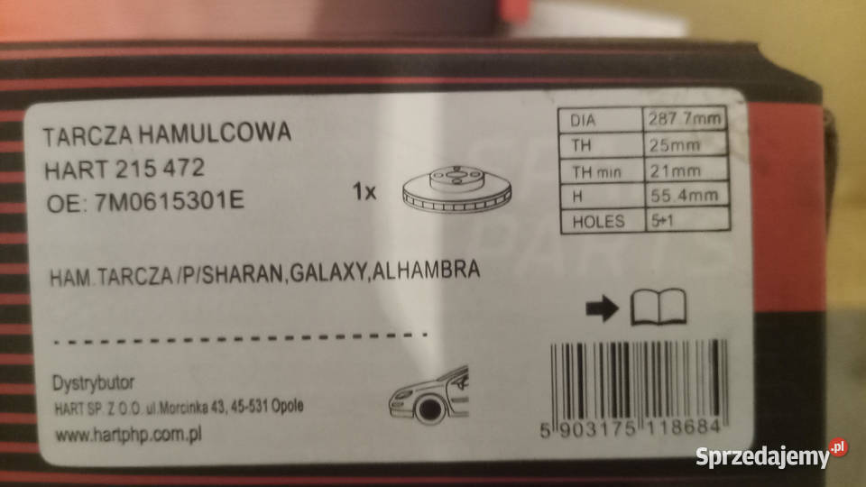 NOWE Tarcze hamulcowe przód SHARAN GALAXY Olsztyn sprzedam