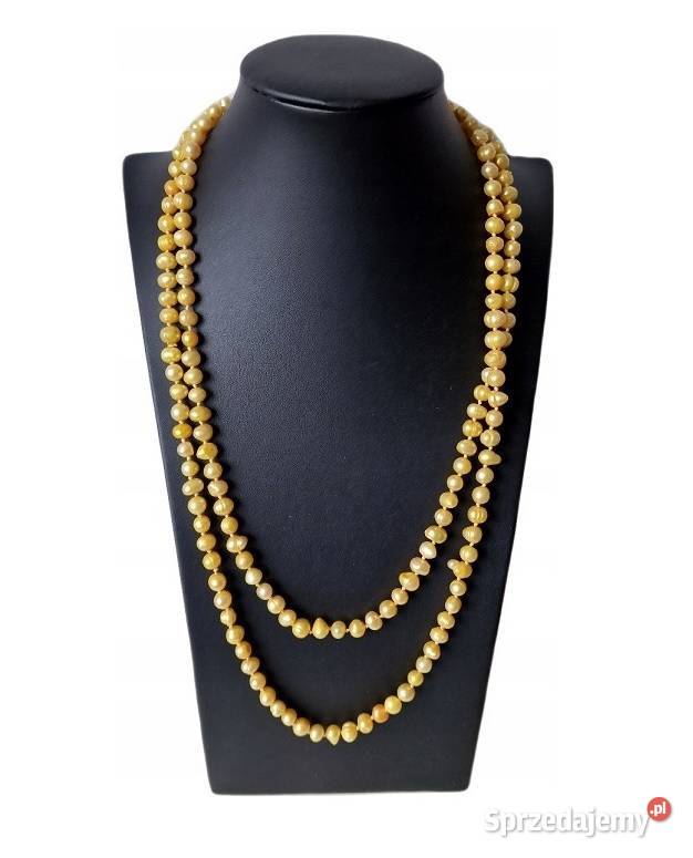 PERŁY NATURALNE SMOCZE NASZYJNIK DŁUGI SZNUR Częstochowa