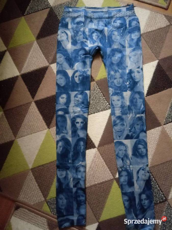 Nowe legginsy bezszwowe z twarzami Spodnie Moda i Styl Chrzanów