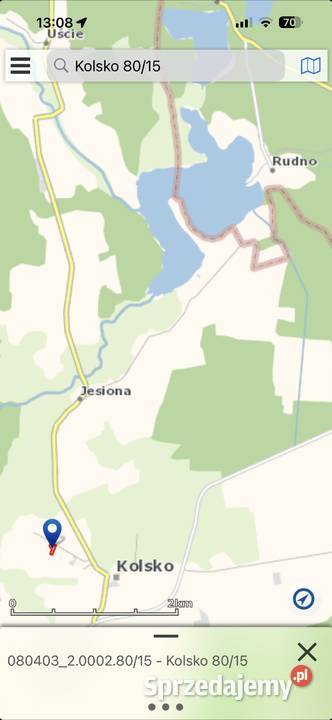 Działka drodze asfaltowej 8zł/m2 Kolsko