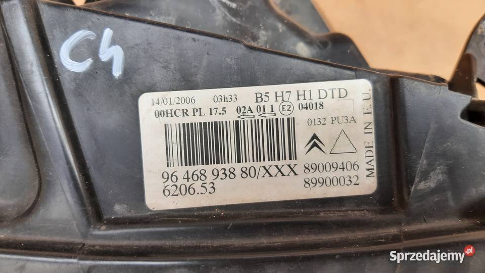 lampa prawa przednia Citroen c4 I 9646893880 Motoryzacja