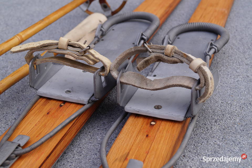 Stare narty drewniane 180 kijki