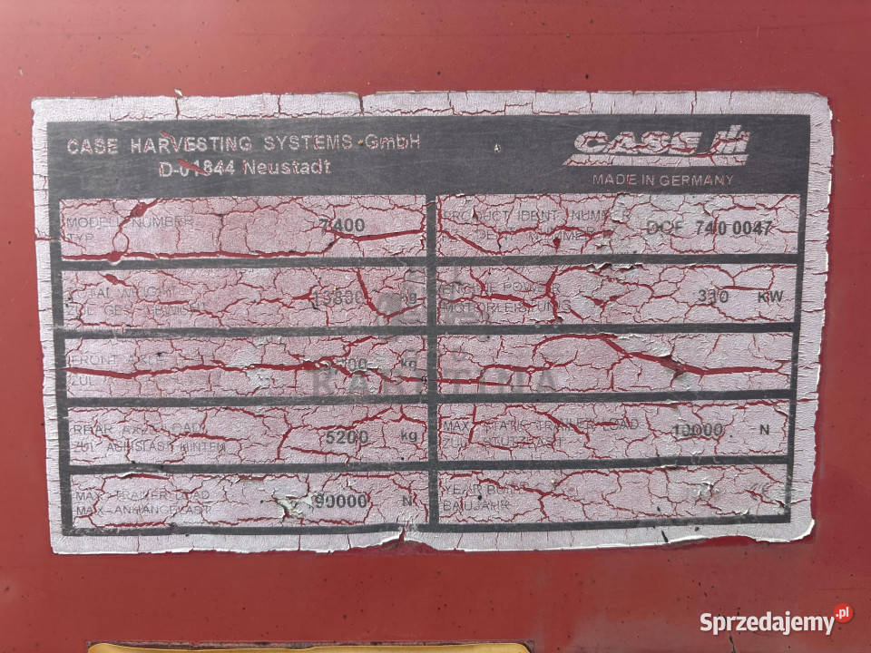 Case 7400 Zwolnica Układ Planetarny Koło Zębate Jastrzębniki