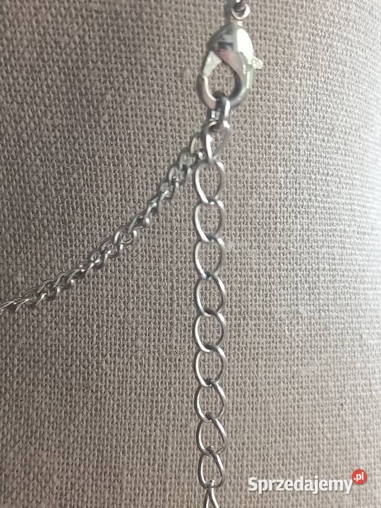 BIŻUTERIA NASZYJNIK kolor srebrny kwiatki z Zamość