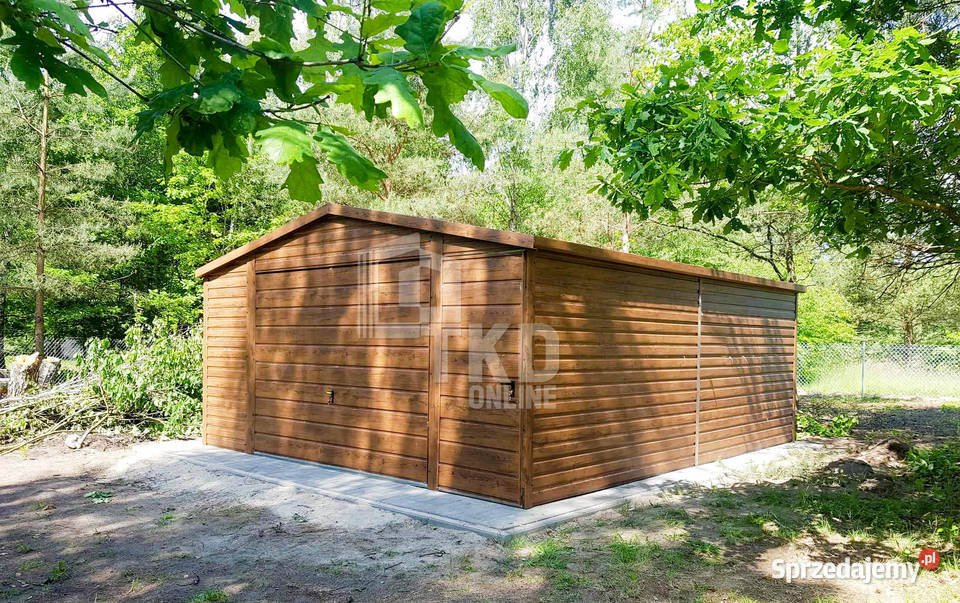 Garaż Blaszany 5x5 Brama uchylna dach dwuspadowy Chodzież