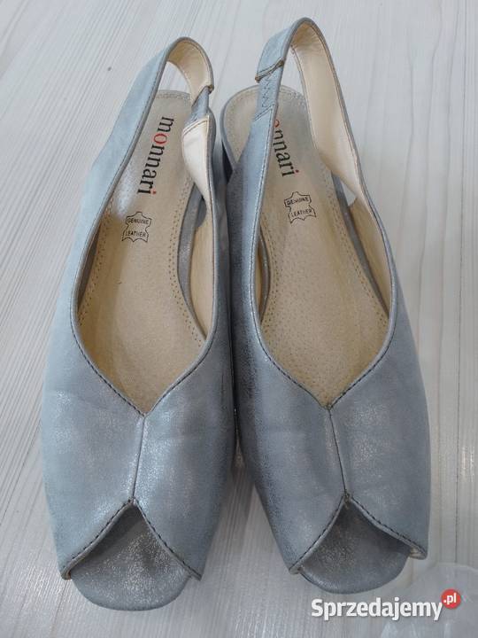 Buty Sandały Skórzane Skóra Naturalna Szare Sandały i klapki Łomża