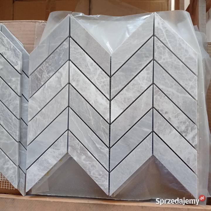 MMozaika chevron marmur kamień naturalny nordic mazowieckie Warszawa
