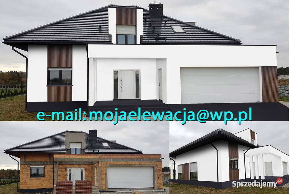 Projekt elewacji 1 sciana Warszawa projektowanie wnętrz