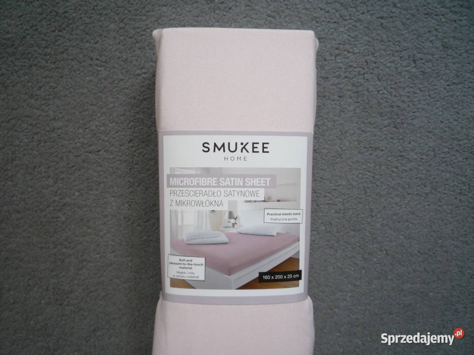 Smukee Nowe Różowe Prześcieradło Satynowe z Szczecin