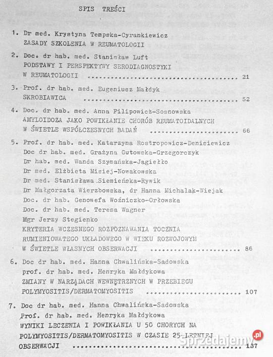 Postępy w reumatologii Eugeniusz Małdyk Pozostałe Chełm