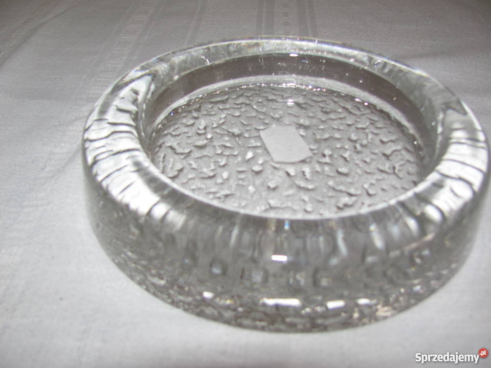 szklana ciężka popielnica 16 średnicy przezroczysty Zamość