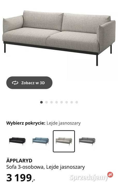 Sprzedam Sofa 3osobowa PPLARYD IKEA 231cm Warszawa sprzedam