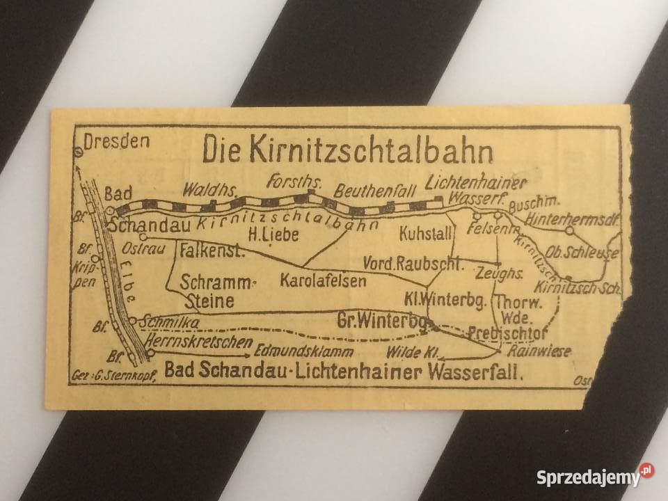 968 Bilet Niemiecki Miasto Bad Schandau Szczecin