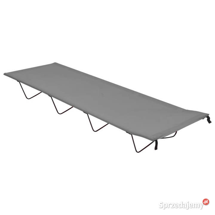 Łóżka polowe 2 180x60x19 tkanina i stal szare Pozostałe Warszawa
