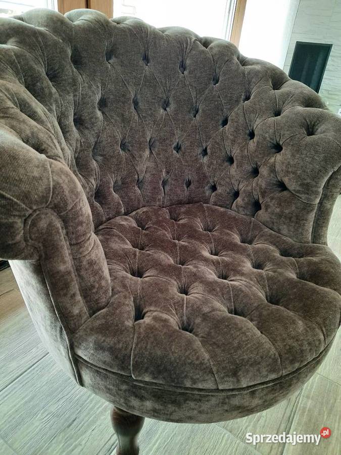 Elegancki pikowany fotel Chesterfield Fotele Poznań