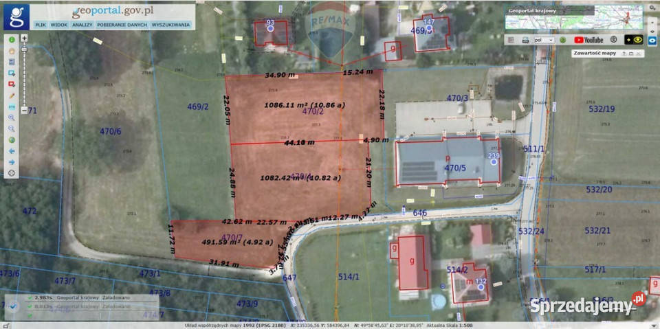 Budowlana działka w Zagórzu gm Niepołomice Zagórze sprzedam