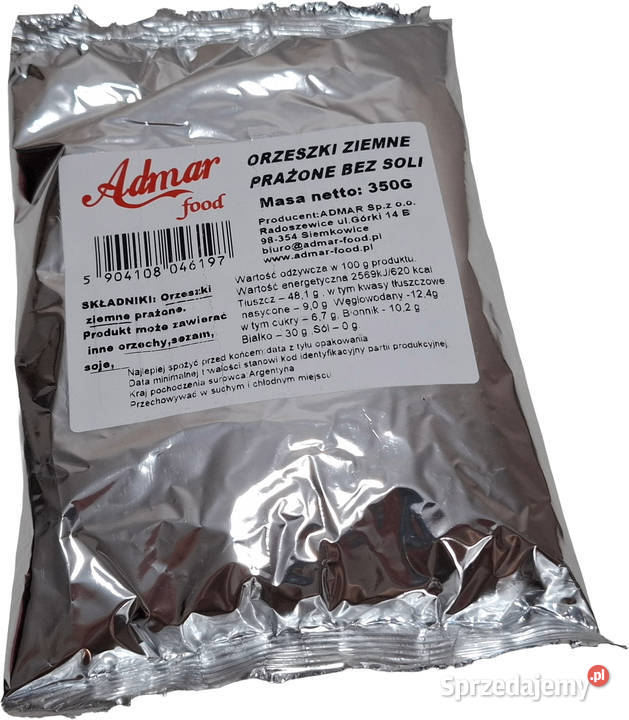 Orzeszki ziemne prażone bez soli 350g Admar śląskie Czeladź