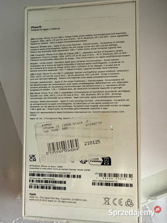 iPhone 15 128 GB Mikołów