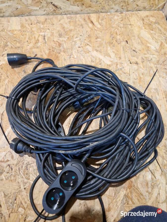 Przedłużacz podwójny z uziemieniem 10 m czarny