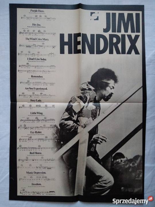 JIMI HENDRIX STARY PLAKAT RAZEM tygodnika z lat Warszawa