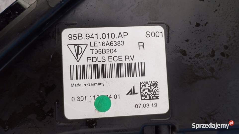95B941010AP LAMPA PRAWY PRZÓD EU PORSCHE MACAN Lampy przednie