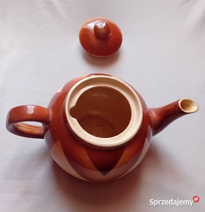 Imbryk art deco Spritzdekor ogniotrwały Karl Koźminek