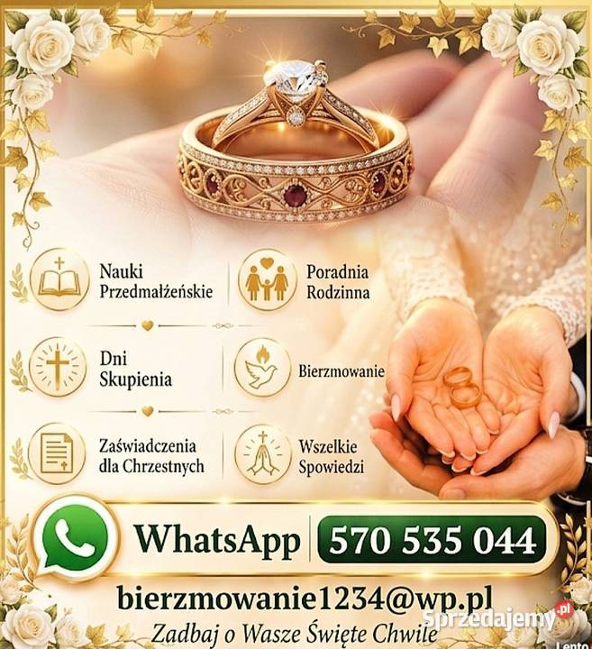 Ślub Chrzest Bierzmowanie Nauki przedmałżeńskie Lublin sprzedam