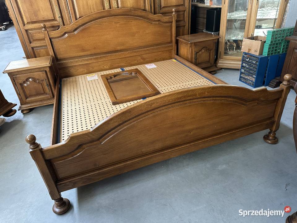 Masywna dębowa sypialnia łóżko 180 szafki komoda Sławoszewek