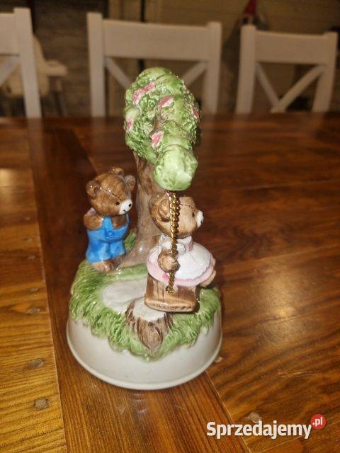 Porcelanowa pozytywka misie dolnośląskie Bolesławiec