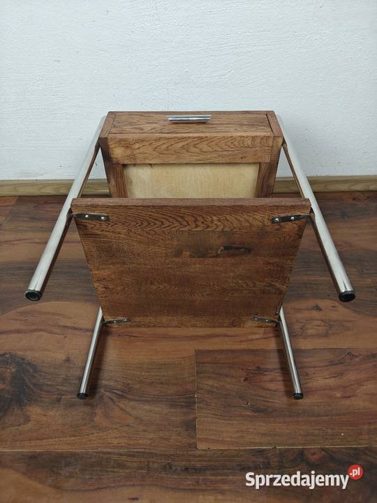 Szafka nocna lity dąb chrom brąz Bauhaus Art mazowieckie Warszawa