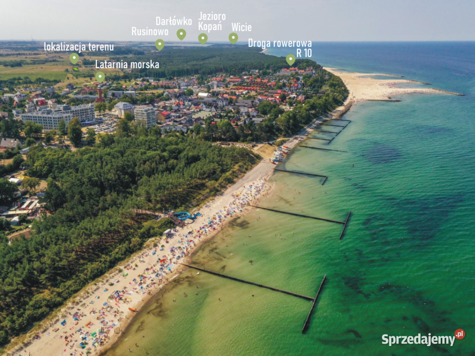 Działka morzem w Jarosławcu piaszczystej plaży Jarosławiec