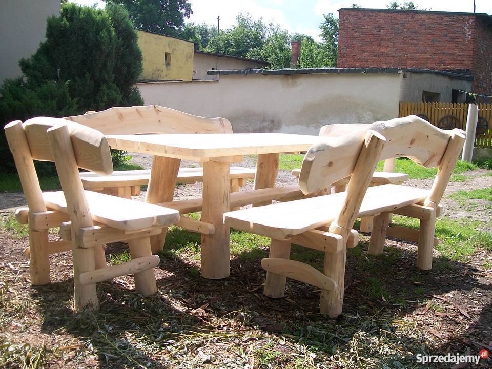Zimowa Zestaw stół 4 ławki meble ogrodowe Woźniki