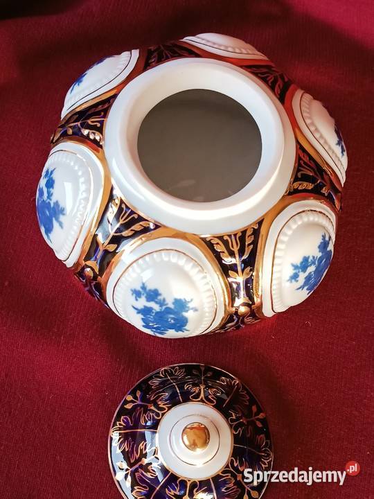 Royal Dux przepiękna stara kobaltowa bomboniera Jastrzębie-Zdrój