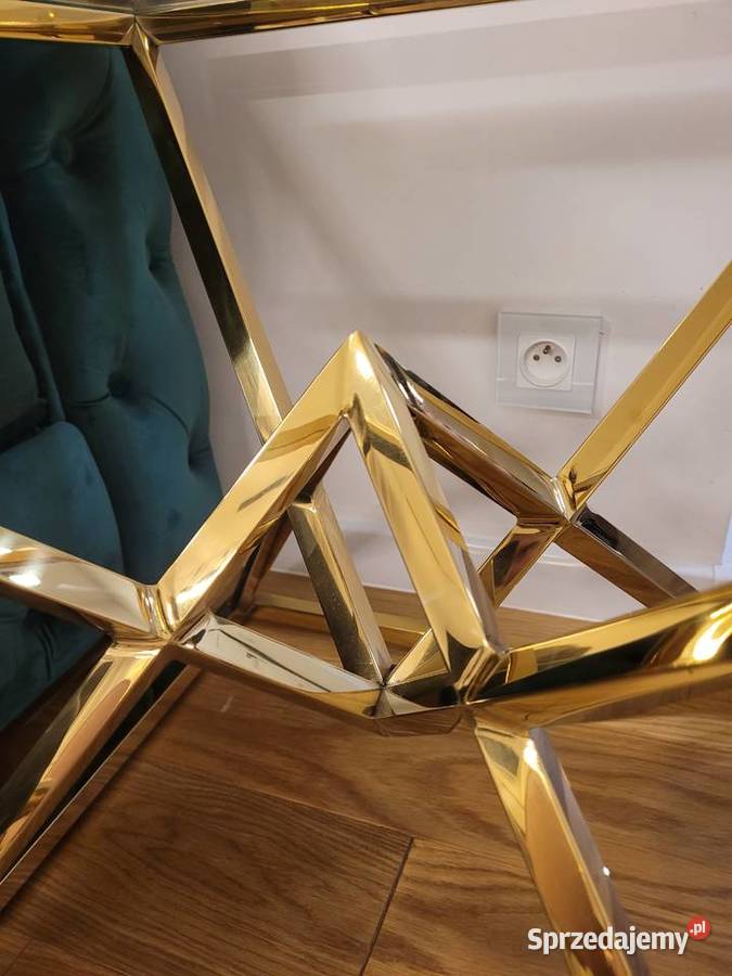 Stolik boczny stolik złoty LUXURY AKANT Meble Stoliki kawowe i ławy Gierałtowiczki