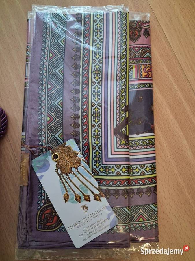 Kazachski luksusowy szal z jedwabiu Dla kobiet Dodatki mazowieckie Warszawa