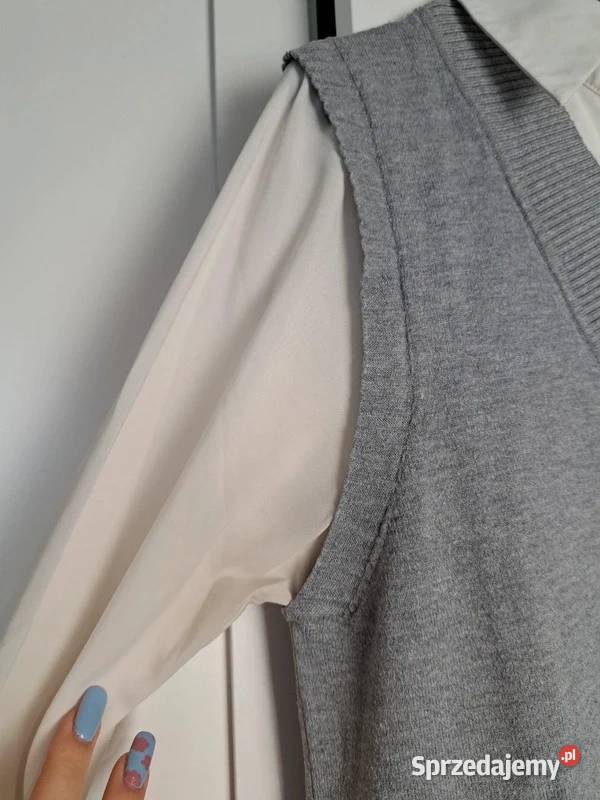 Stylowy sweter z koszulowym wykończeniem Milano Rozmiar 38(M) Trąbki Wielkie