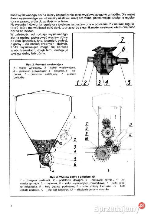 Siewnik zbożowy konny Kaszub instrukcja obsługi Stalowa Wola
