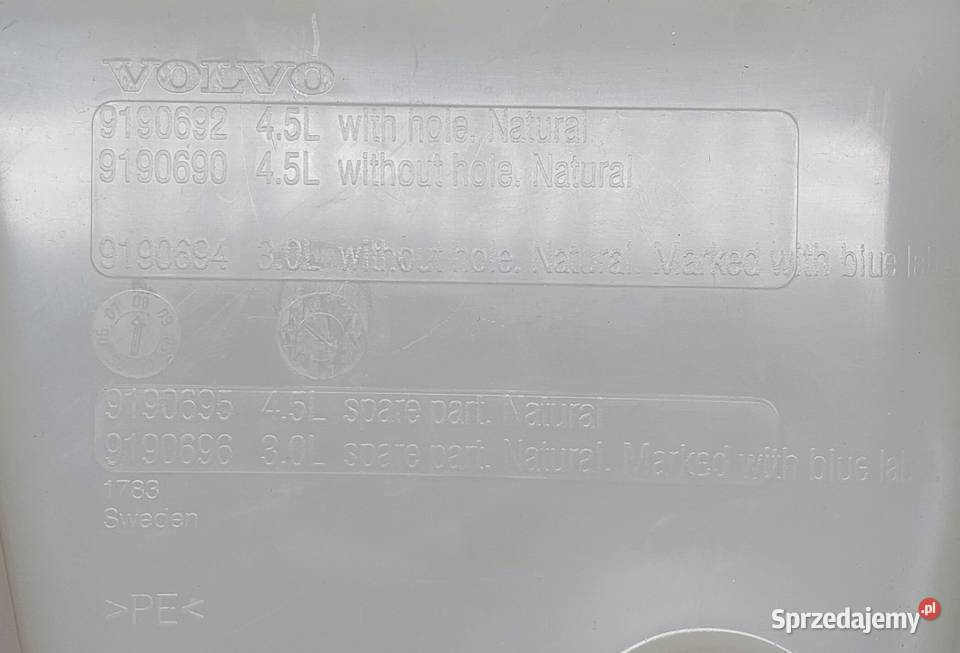 ZBIORNICZEK SPRYSKIWACZY VOLVO C70 I S70 V70 Mielęcin