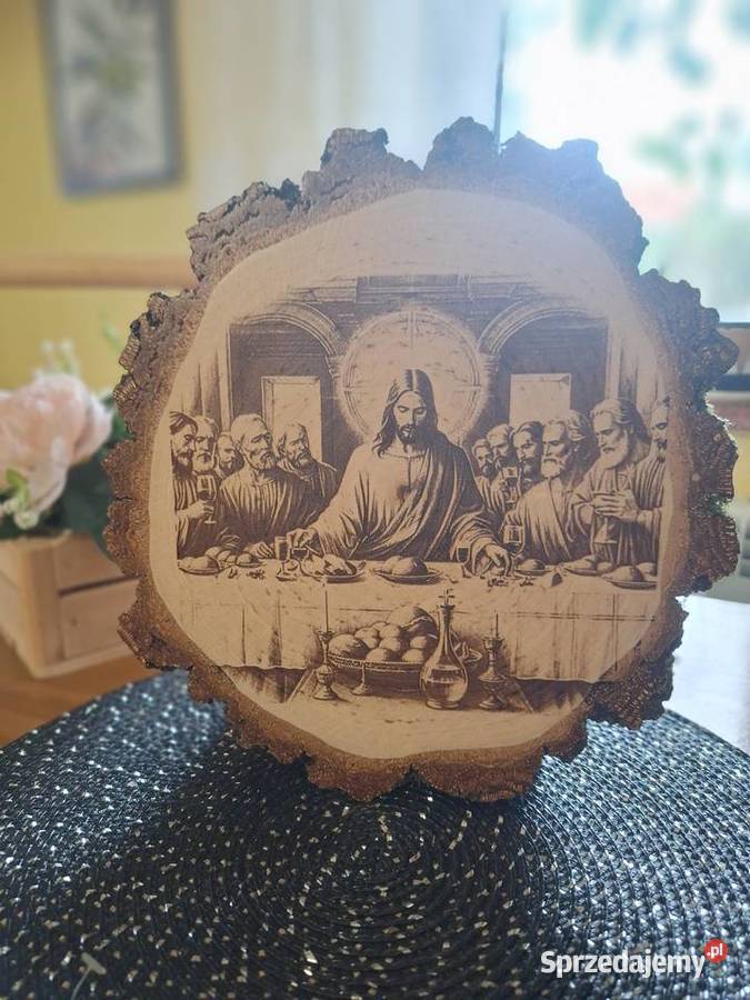 Obraz wypalany w drewnie Ostatnia wieczerza Strzyżów