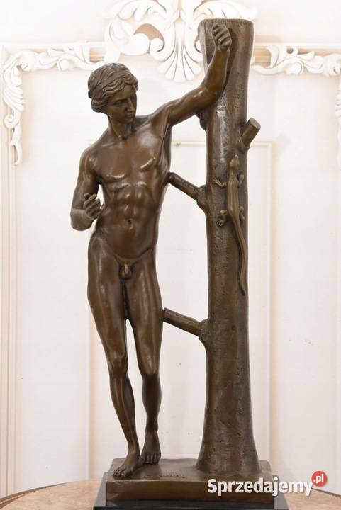 Apollo z Jaszczurką Figura Rzeźba z Brązu Kraków