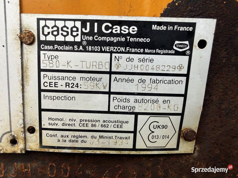 koparko ładowarka CASE 580K Turbo 4x4 napęd Rok produkcji 1994 Maszyny budowlane Działoszyn