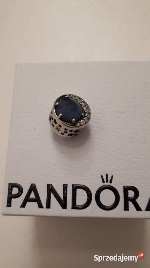 koralik Pandora niebieskie oczko i cyrkonie srebro
