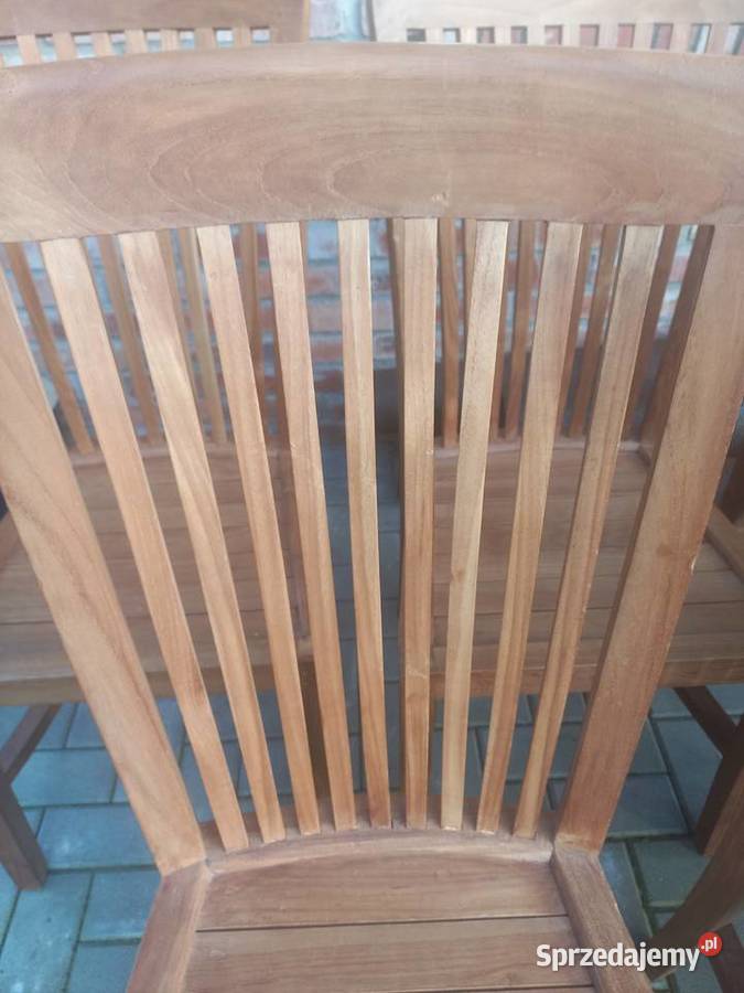 Krzesła tekowe drewniane 2 kolonialne twarde Krzesła zachodniopomorskie
