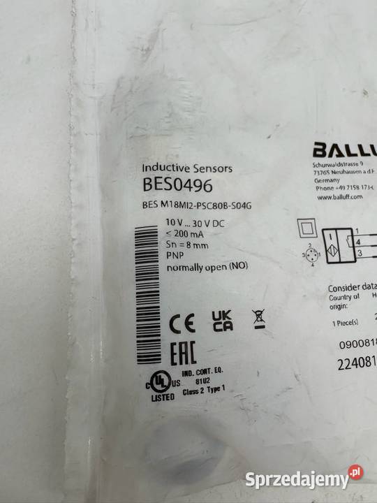 Balluff BES0496 BES M18MI2PSC80BS04G Czujnik Warszawa
