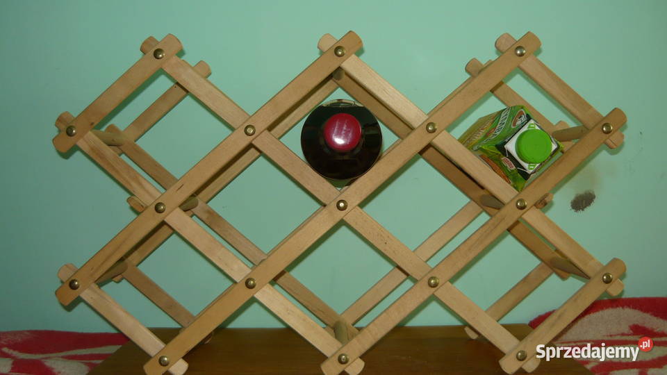 Stojak na wino drewniany na 10 butelek składany Sokółka