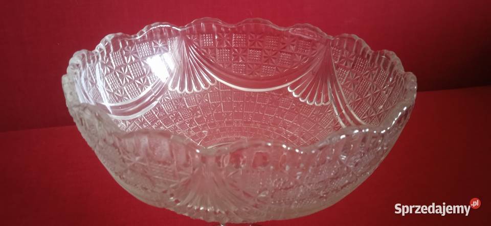 Stara Duża patera kryształowa Świdnica