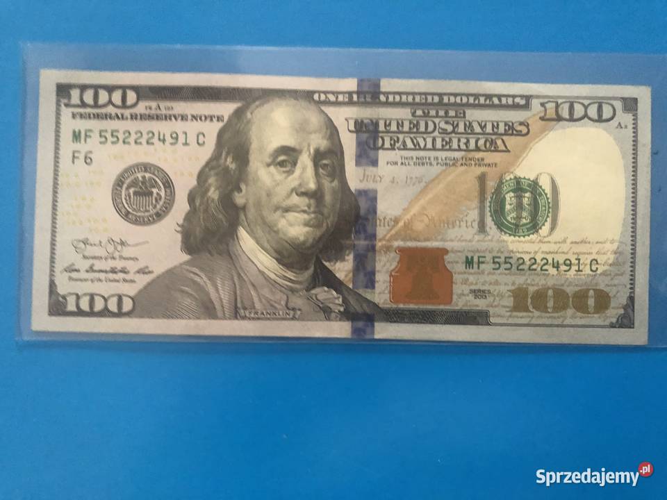 Banknot 100 dollarow rzadki numer 55222491 Szczecin sprzedam
